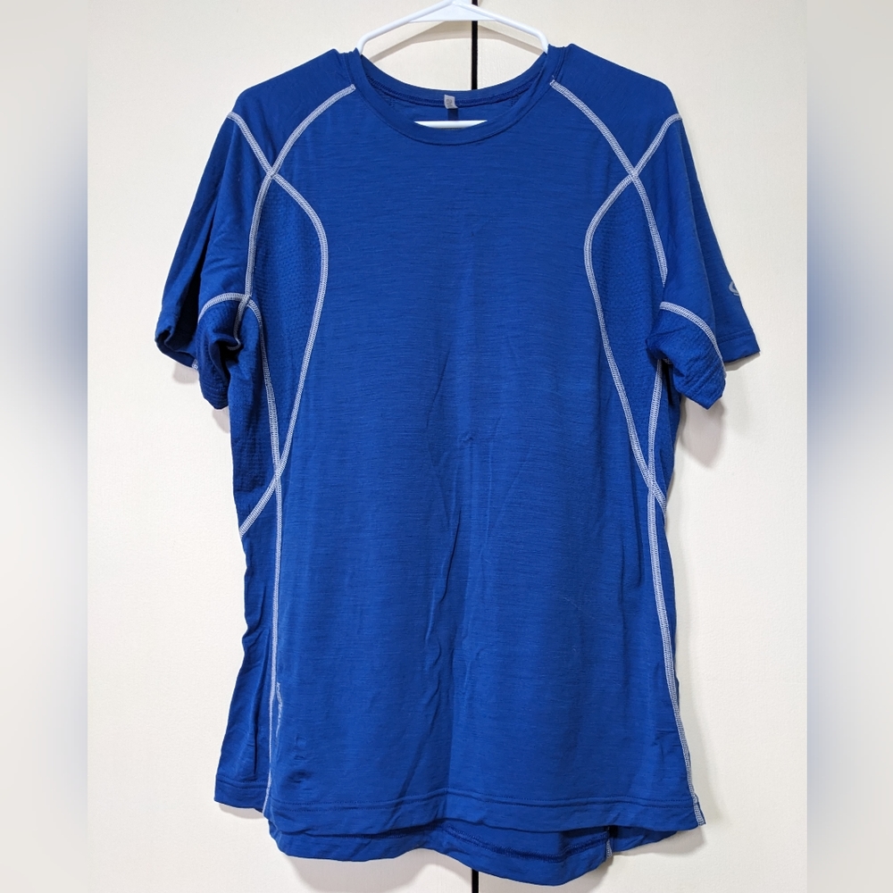 Men's Icebreaker GT ultra lite 150 merino wool shirt, large, blue
